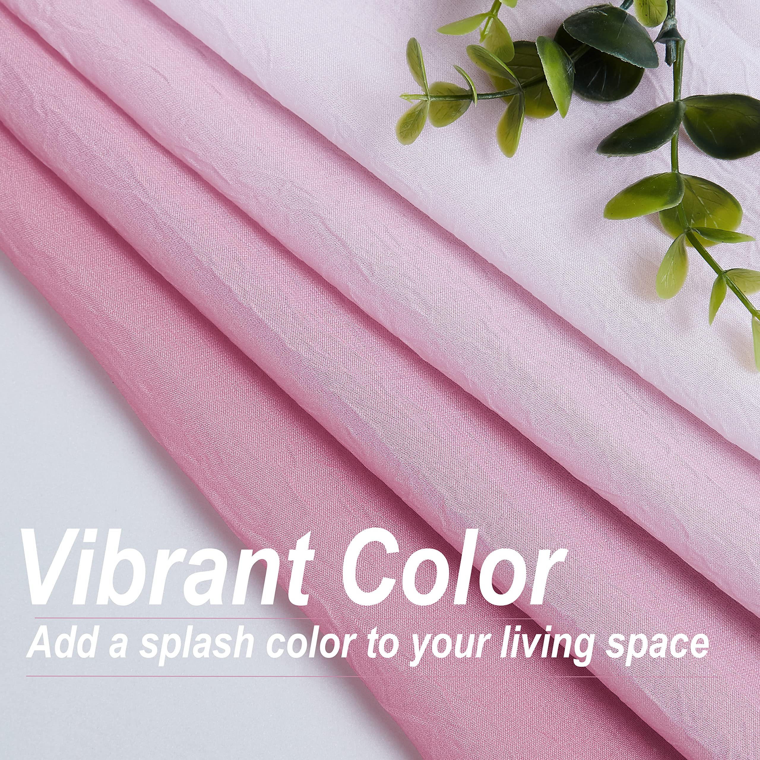 Purainbow crinkle texture sheer curtain detail emphasizing textured surface