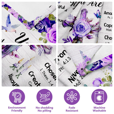 Purdicra baptism gift blanket for girl, meaningful faith keepsake