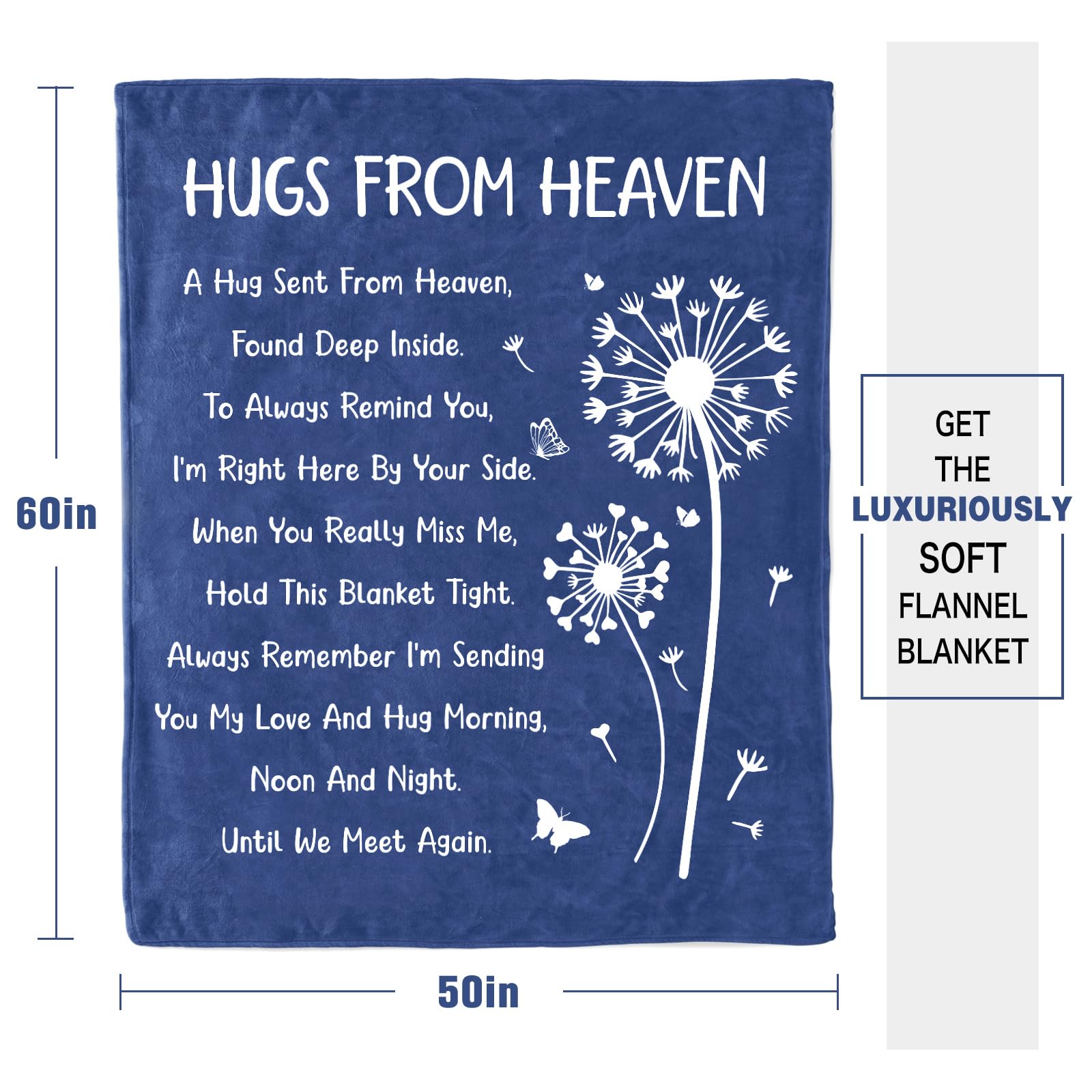 Purdicra blue sympathy throw close-up, wrinkle-resistant fabric stays neat