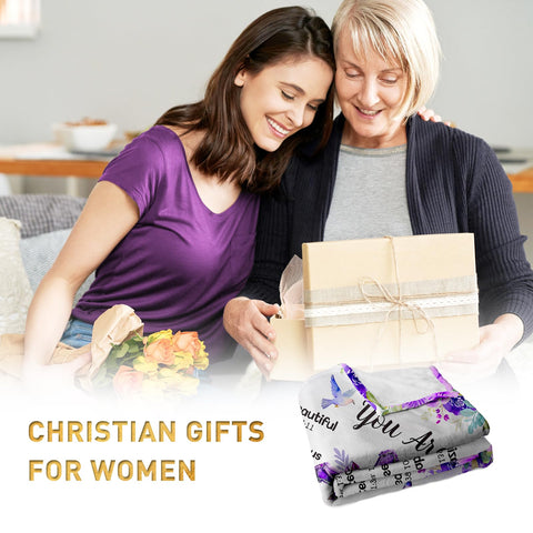 Purdicra prayer blanket for women, purple floral, ideal birthday gift use