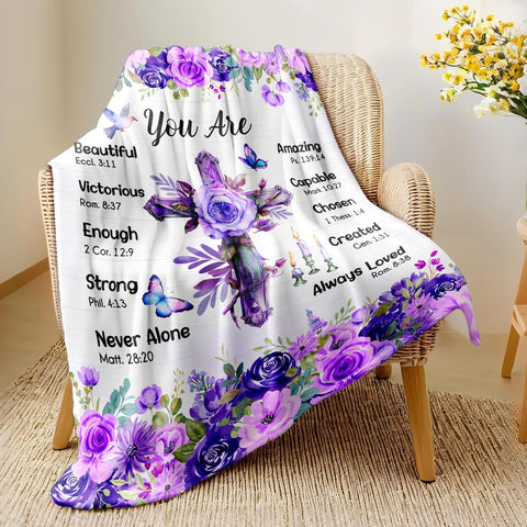 Purdicra religious throw blanket for couch, versatile home use