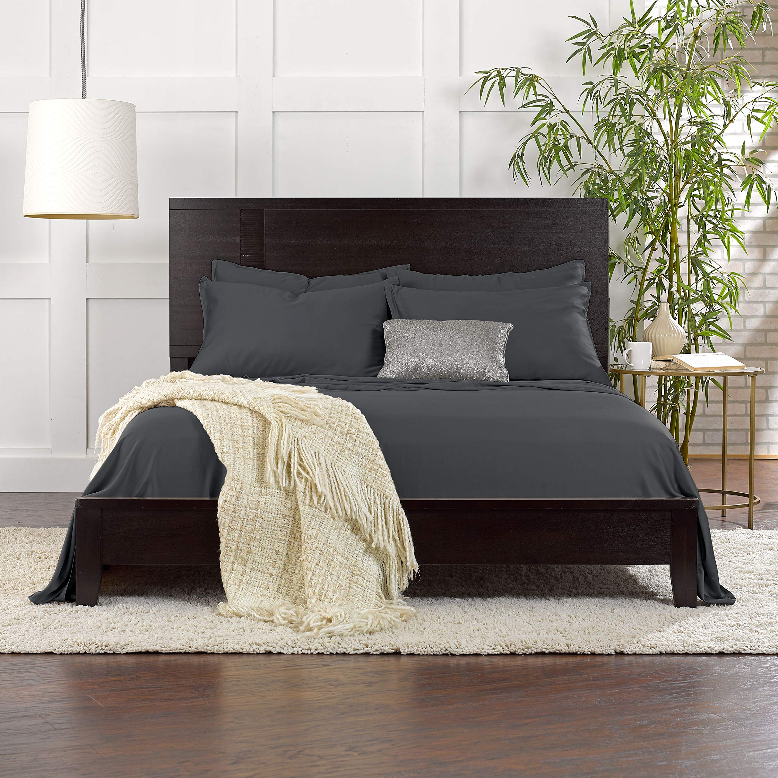 300-thread-count sateen weave of Pure Bamboo sheets.