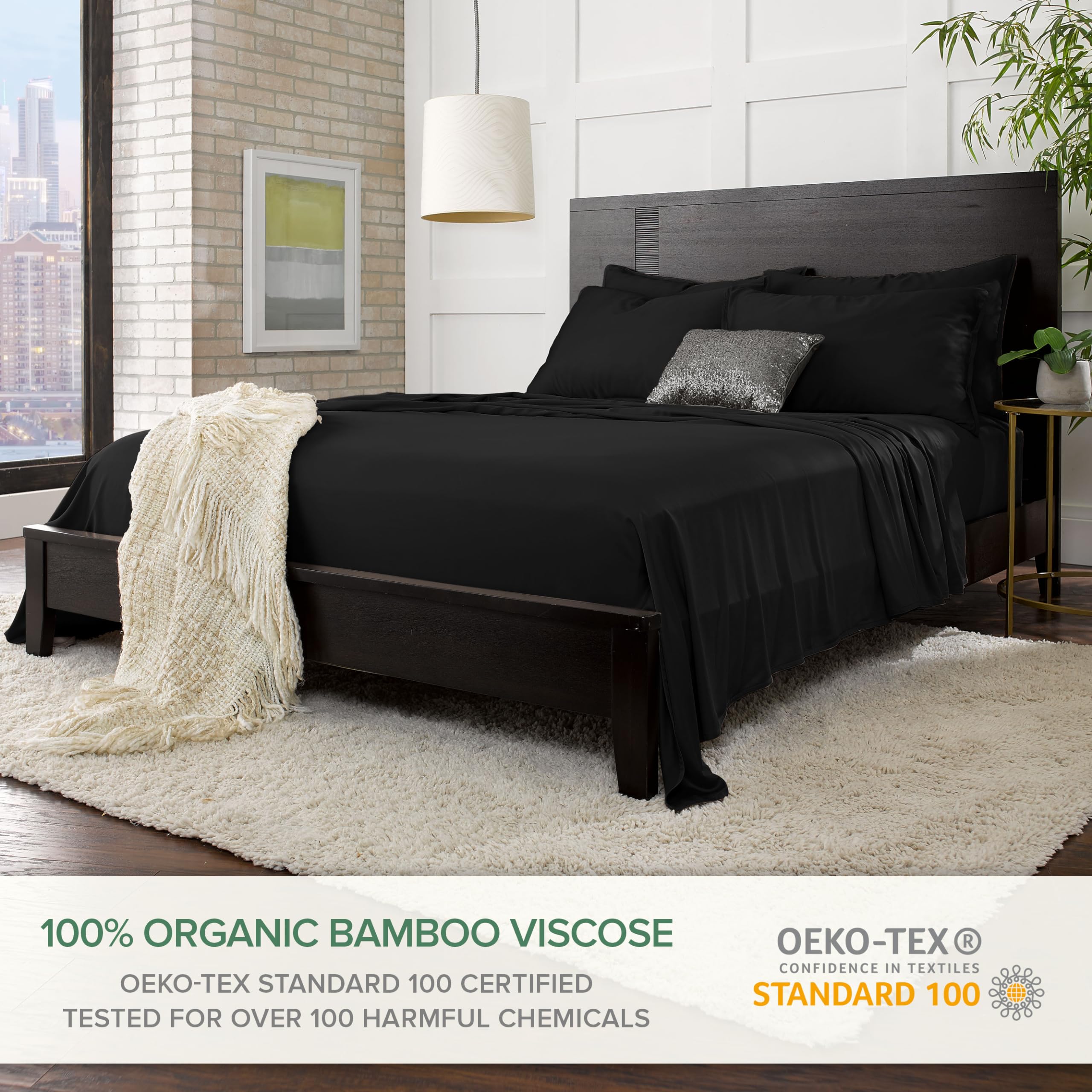 Pure Bamboo California King Sheets offer cooling, breathable bamboo viscose.