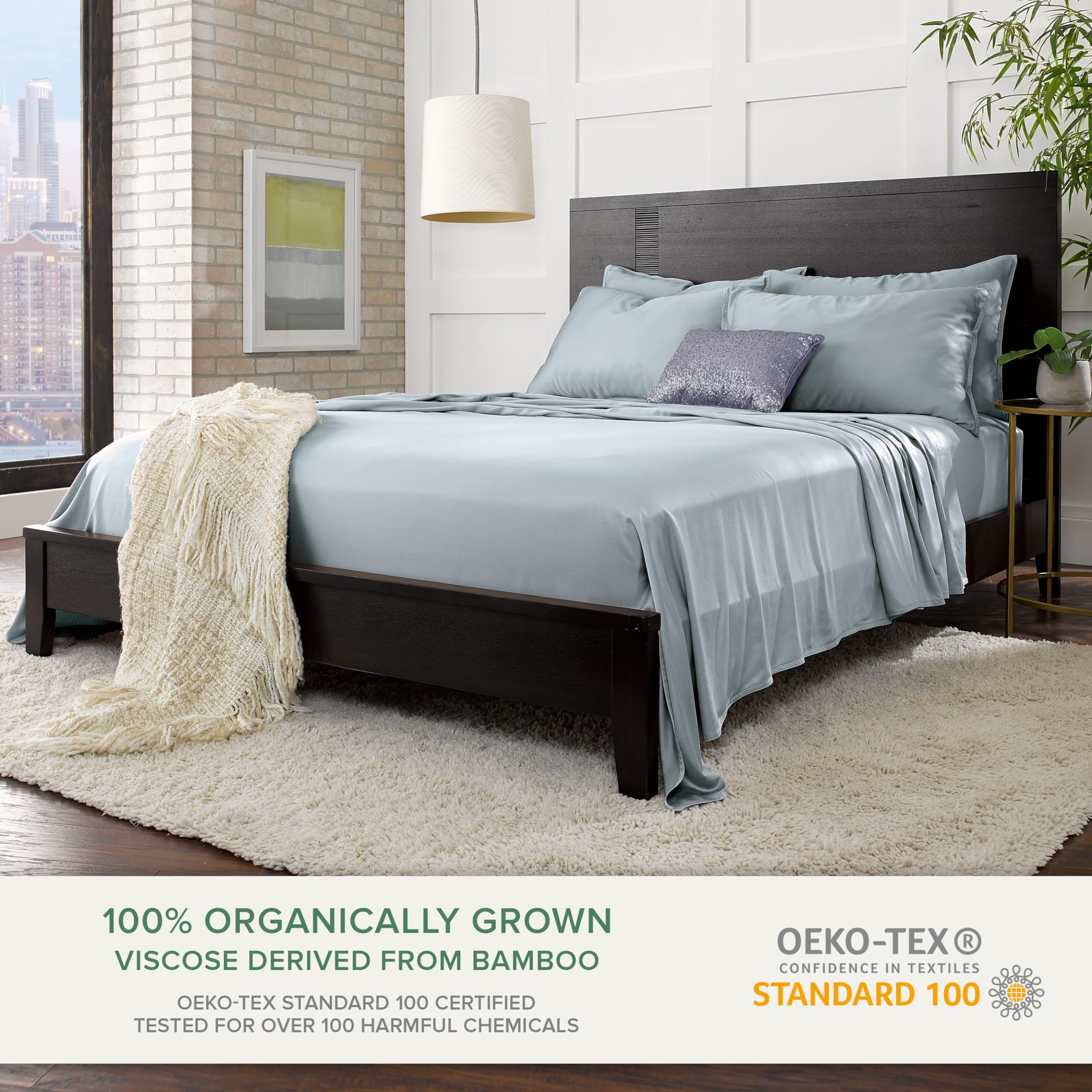 Pure Bamboo California King sheets fitted pockets securely hug mattresses up to 16 inches