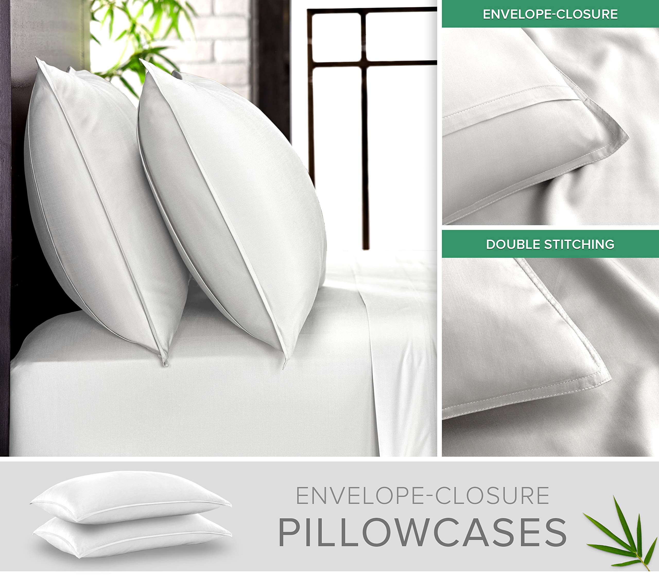 Pure Bamboo flat sheet with double-stitched seams for durability