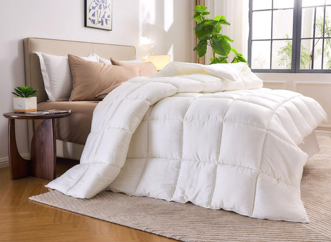 Pure Bamboo duvet insert secure-fit-loops ensure even coverage for king bed