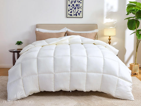 Pure Bamboo duvet insert viscose-bamboo-fabric provides silky-soft feel
