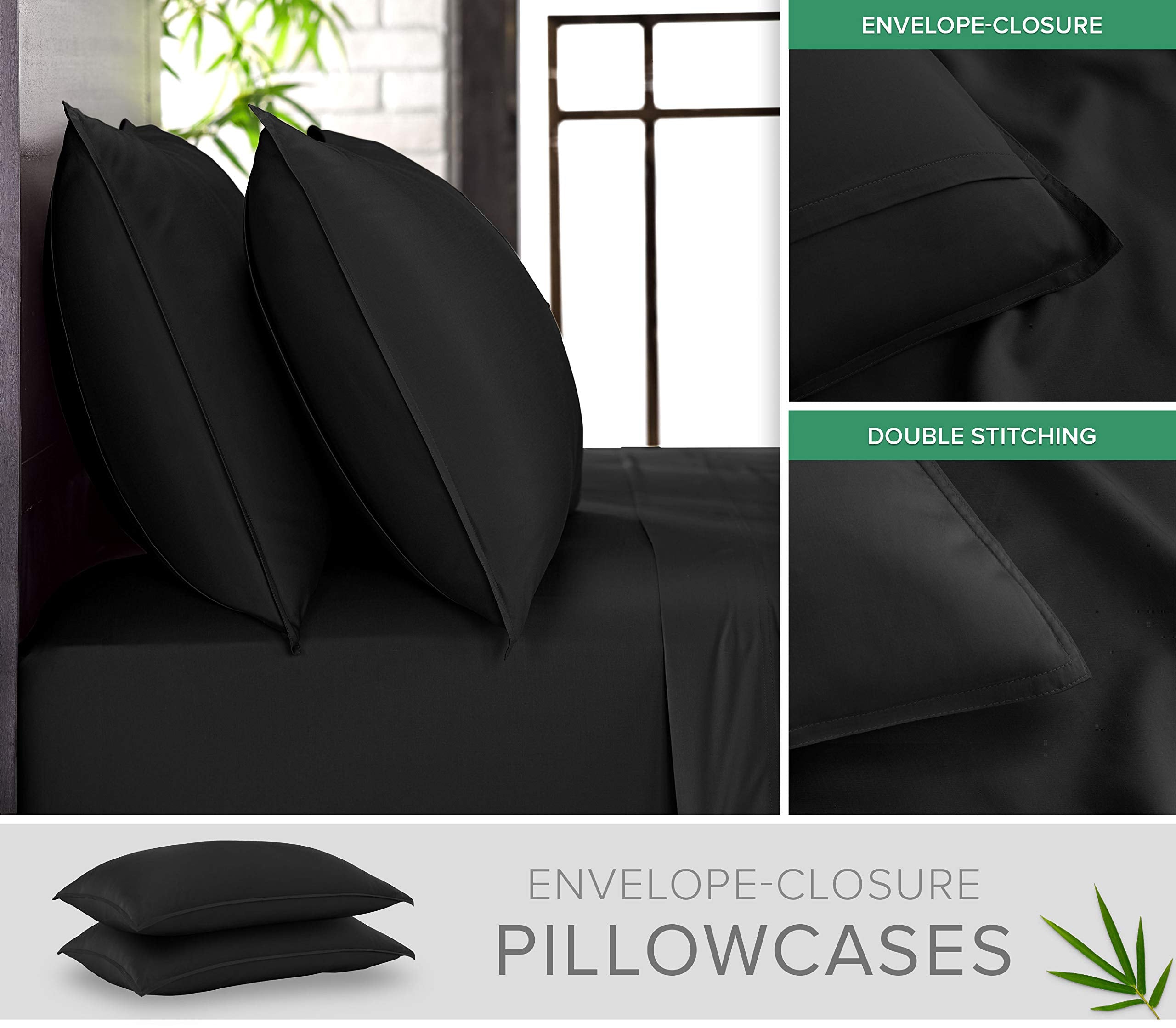 Pure Bamboo four-piece full set with fitted and flat sheets
