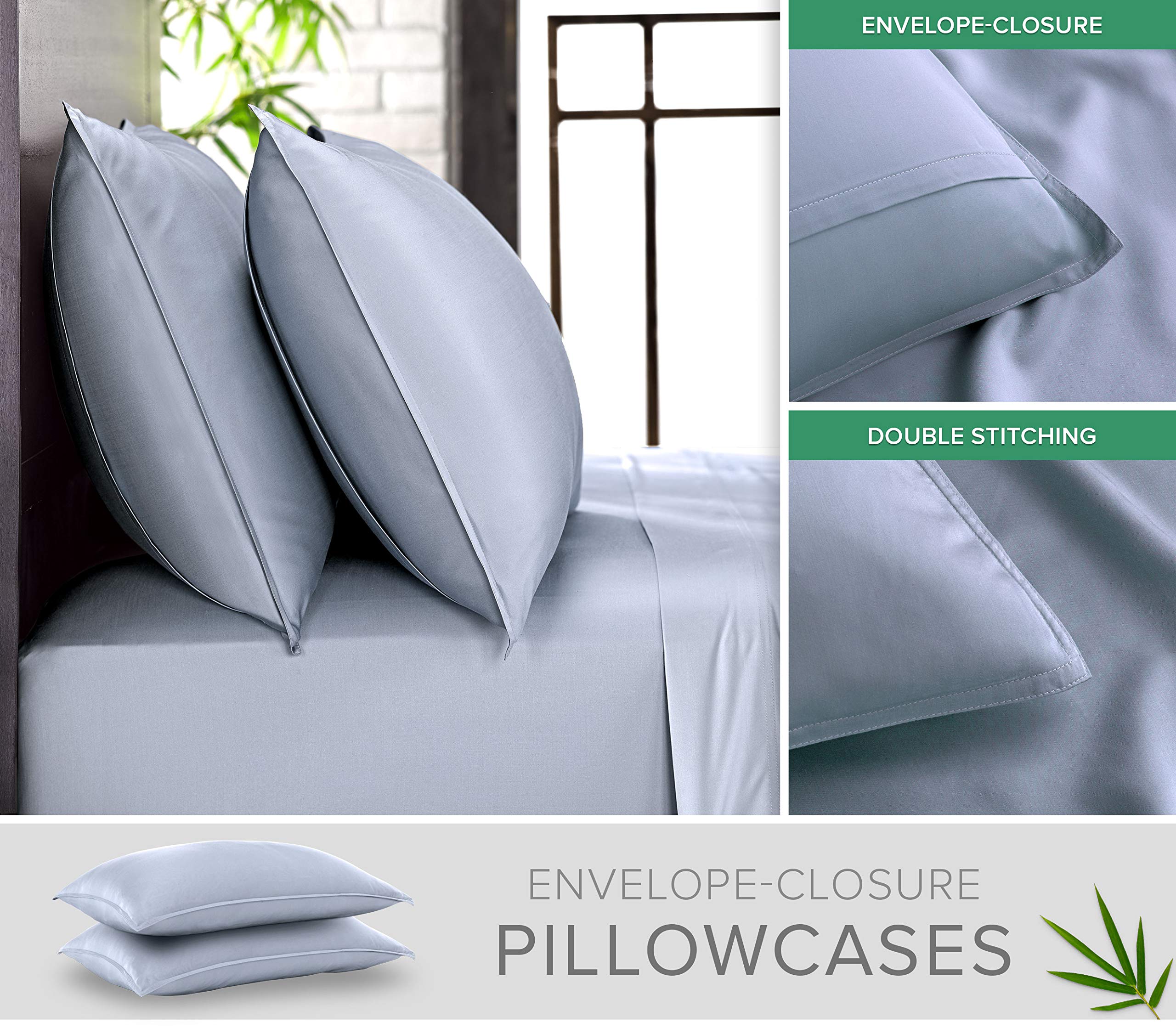 Flat sheet and pillowcases showcase double-stitched durability and softness