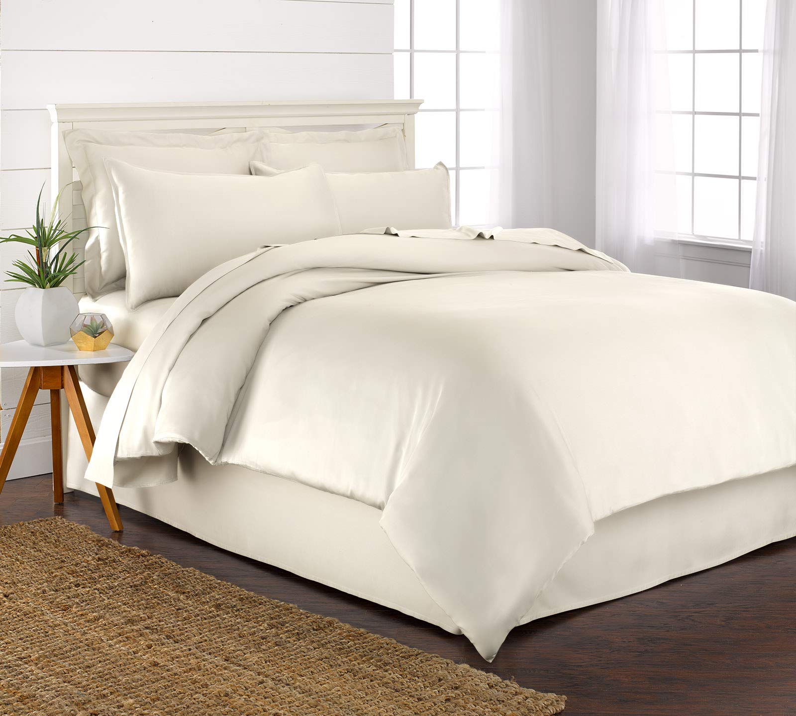 Pure Bamboo King Duvet Cover close-up highlights silky-soft, cooling viscose for comfortable nights