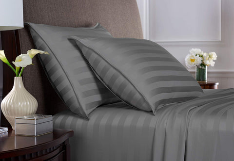 Pure Bamboo king sheets view of deep 16-inch pockets for a snug fit.