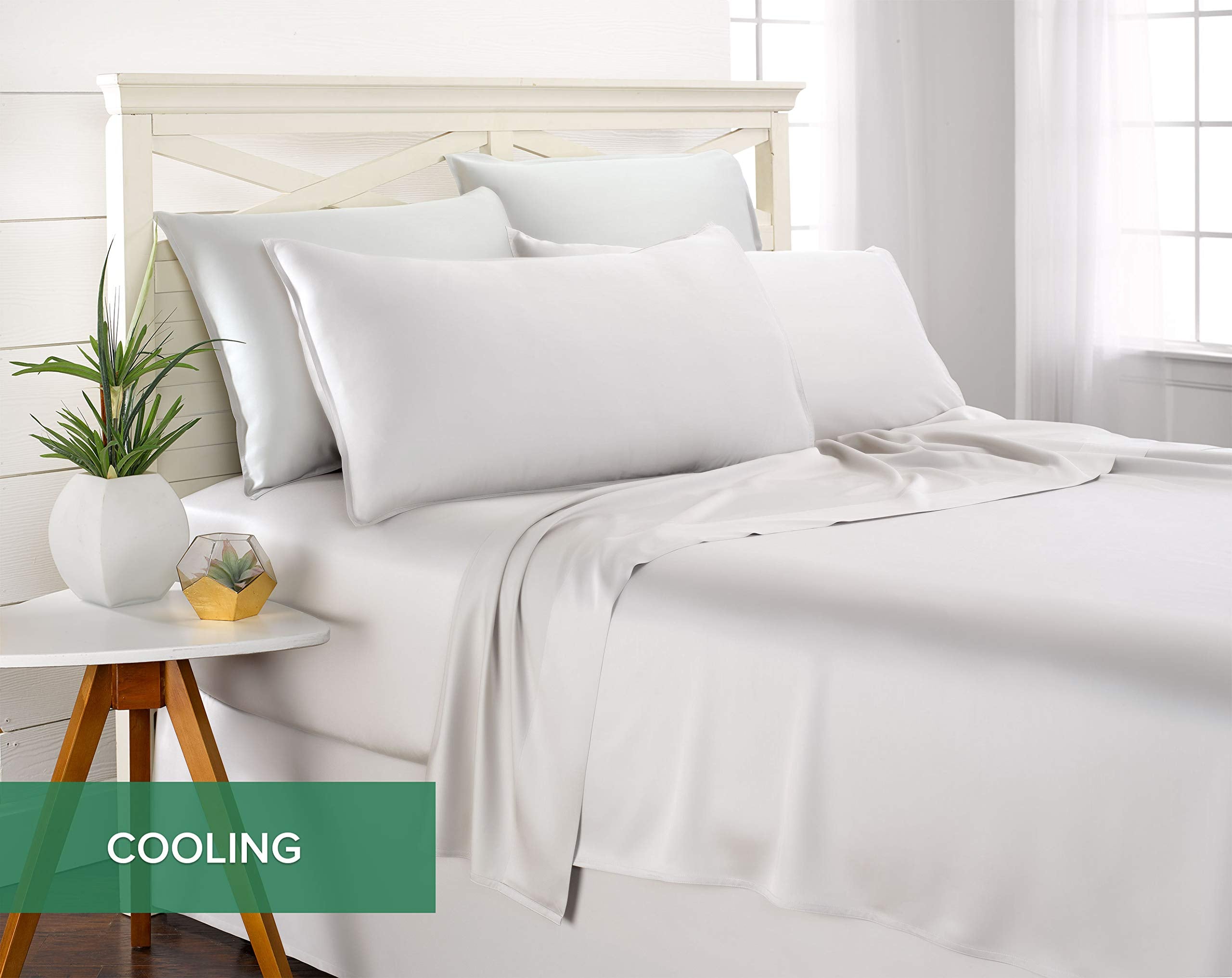 Pure Bamboo King Sheets 300-thread-count sateen weave delivers a smooth feel