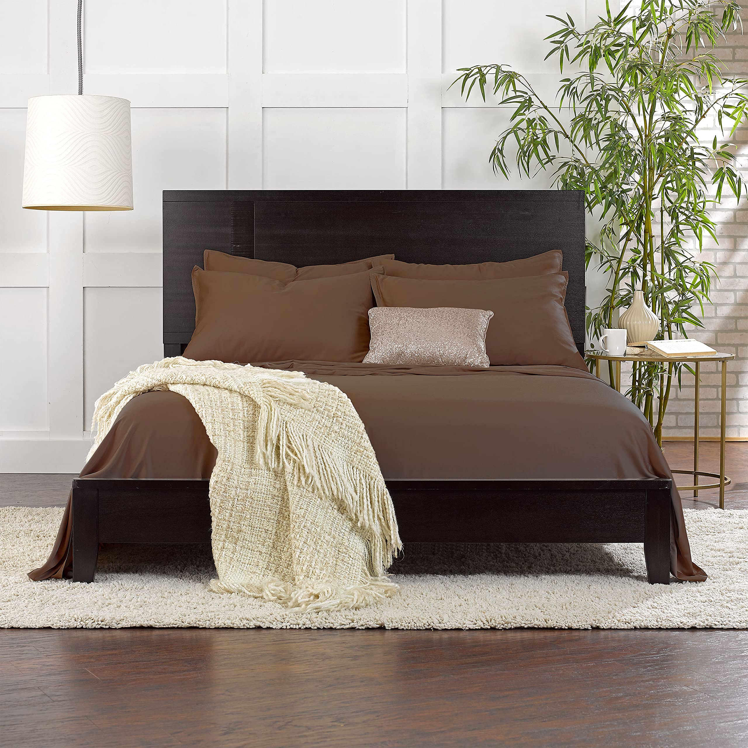 Pure Bamboo king sheets 300-thread-count sateen weave feels ultra-soft on skin