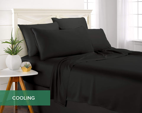 Pure Bamboo king sheets 300-thread-count satin weave softness and durability.