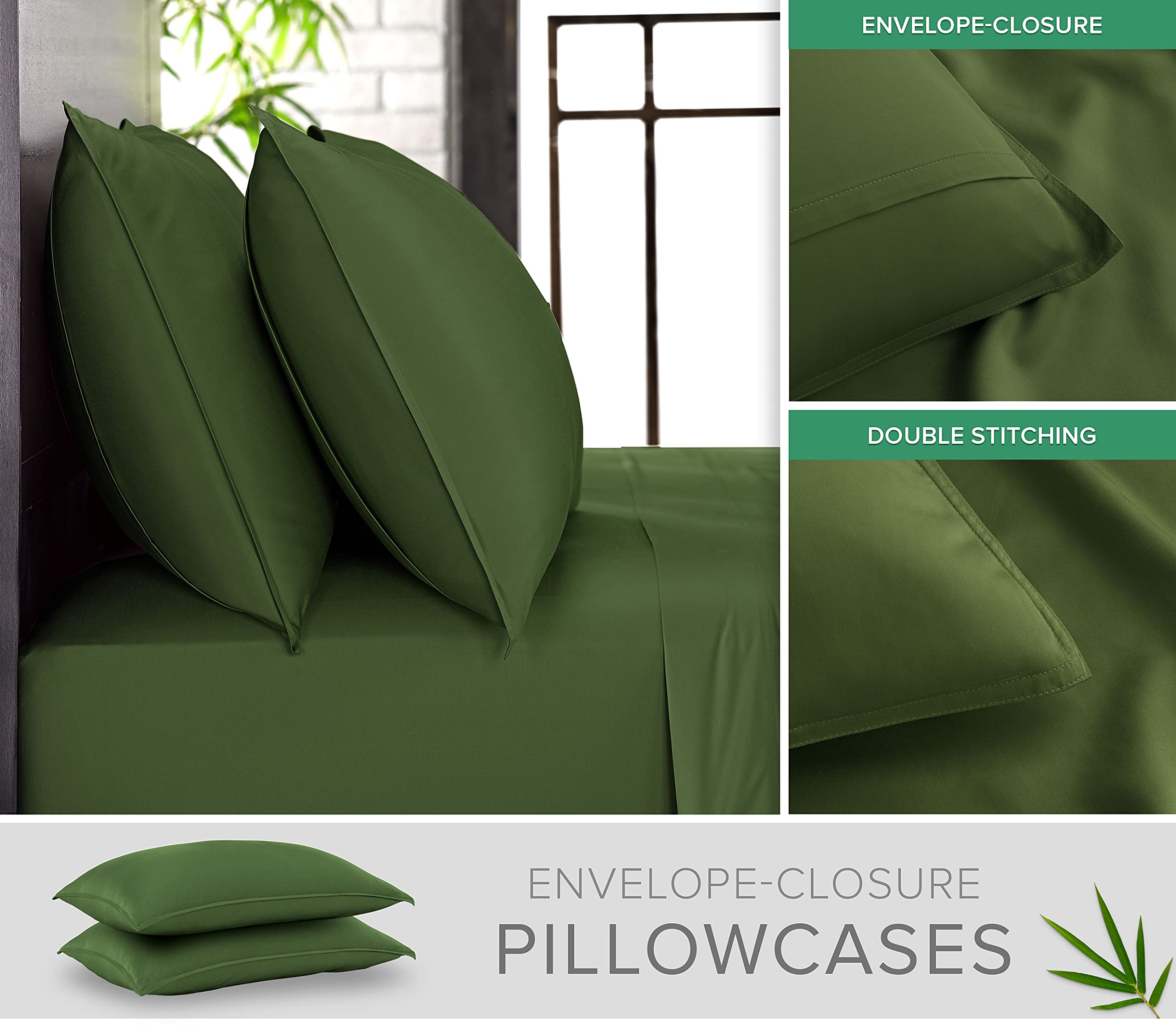 Pure Bamboo King Sheets fabric stays cool and breathable for restful sleep.