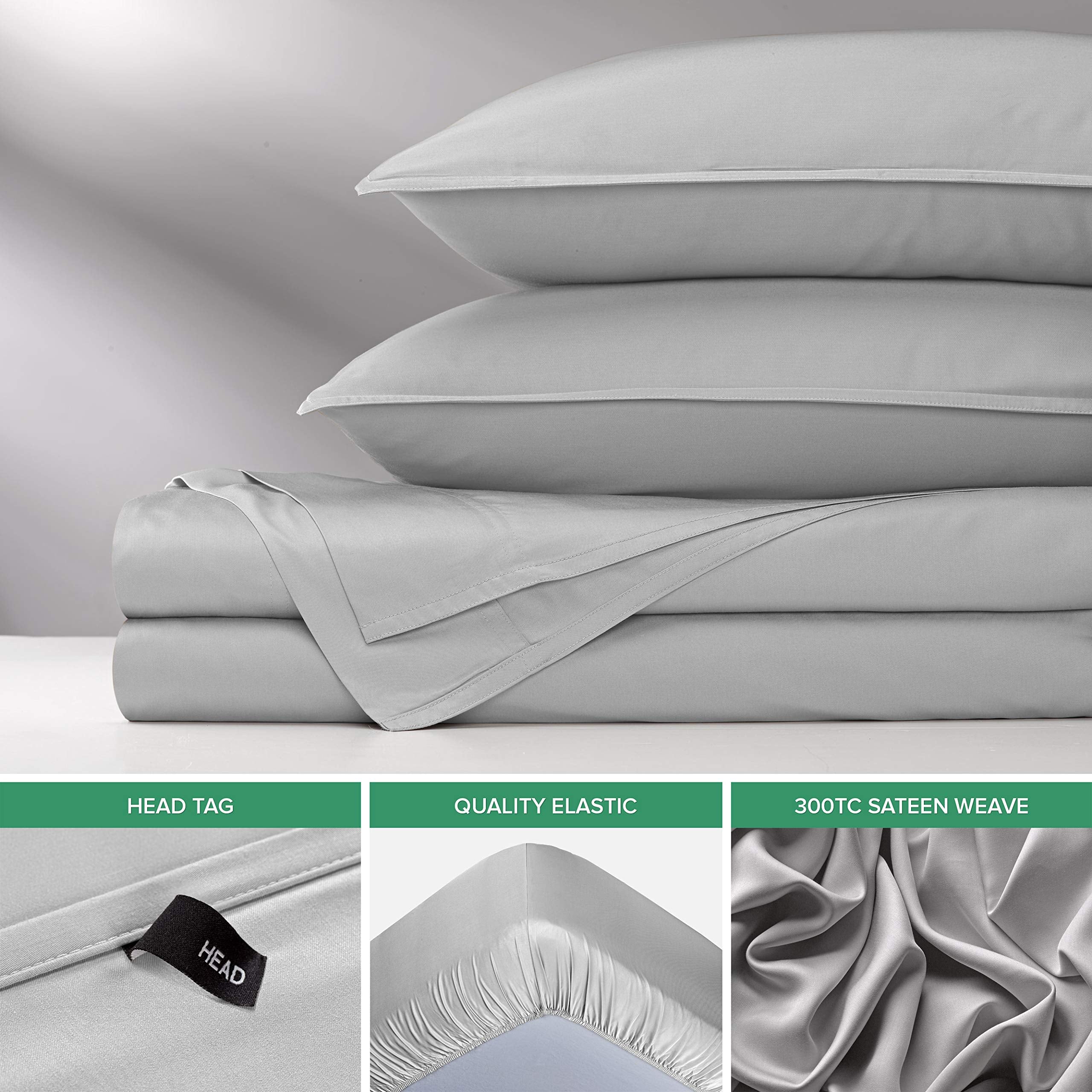 Deep-fit pockets on Pure Bamboo King Sheets fit mattresses up to 16 inches