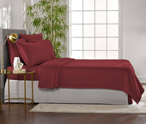 Pure Bamboo King Sheets deep fitted pocket up to 16 inches for a secure fit.