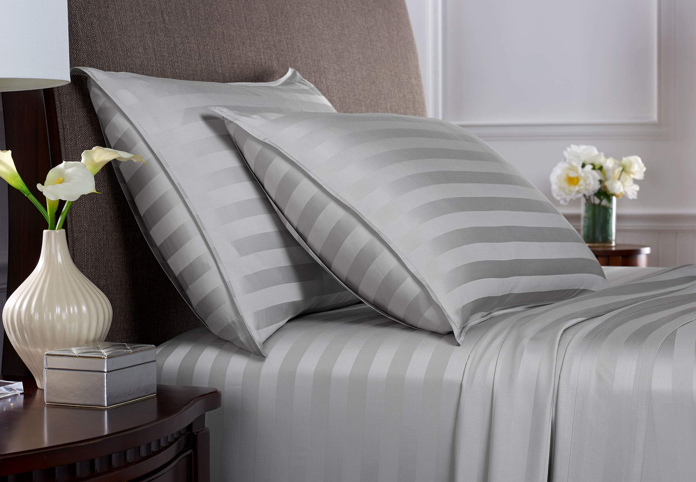 Elasticized fitted pocket on Pure Bamboo king sheets fits tall mattresses