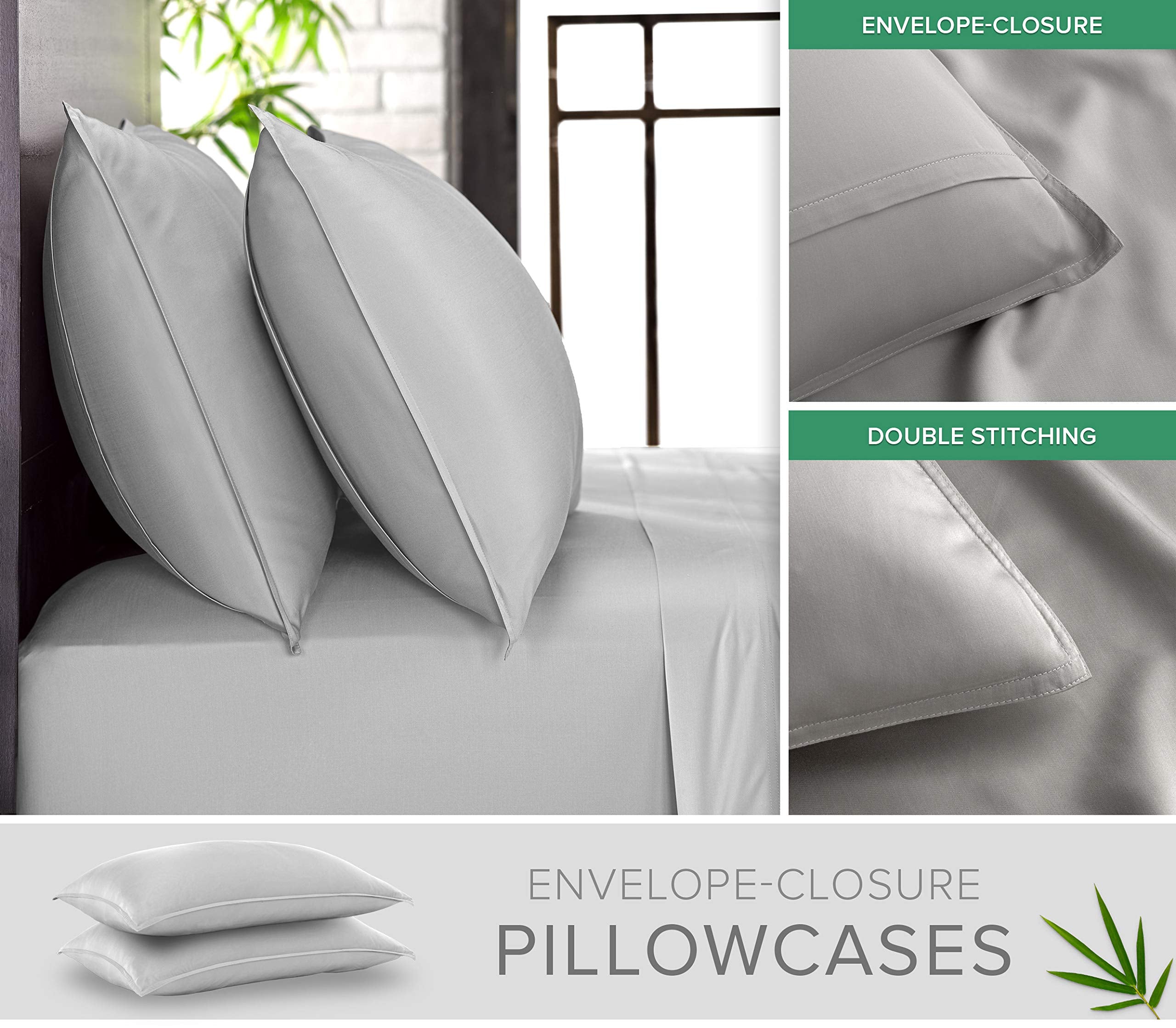 Flat-sheet close-up of Pure Bamboo King Sheets with smooth sateen weave