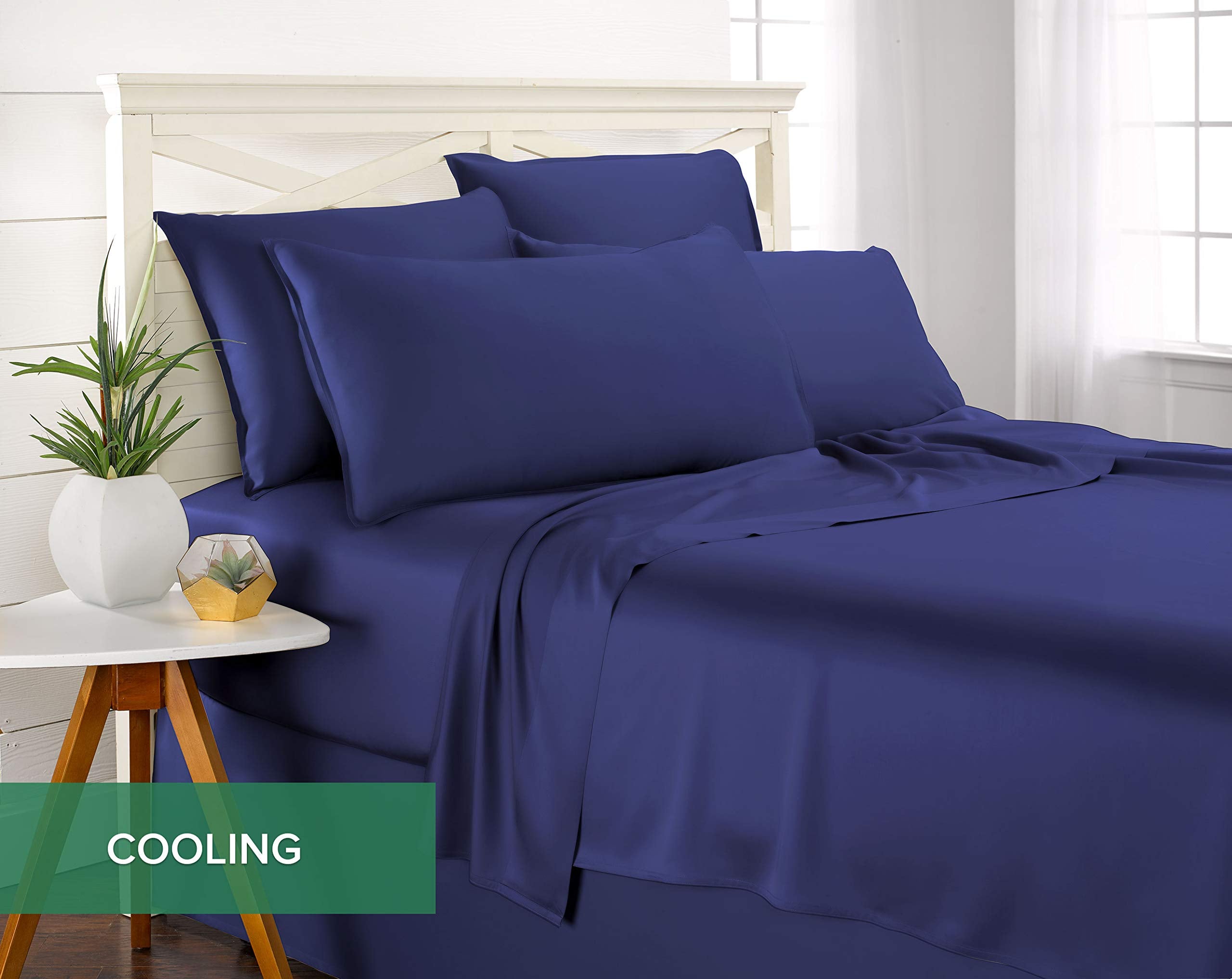 Envelope-style pillowcases on Pure Bamboo King Sheets providing secure closure