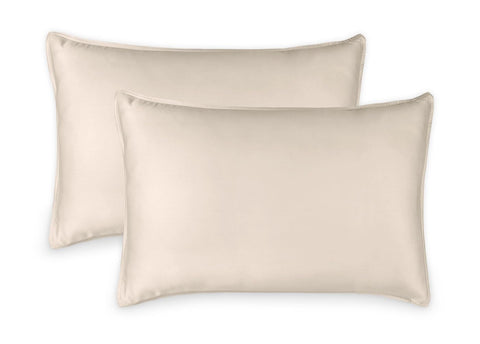Pure Bamboo Queen Pillowcases Creme offer cooling, silky softness with envelope closure.
