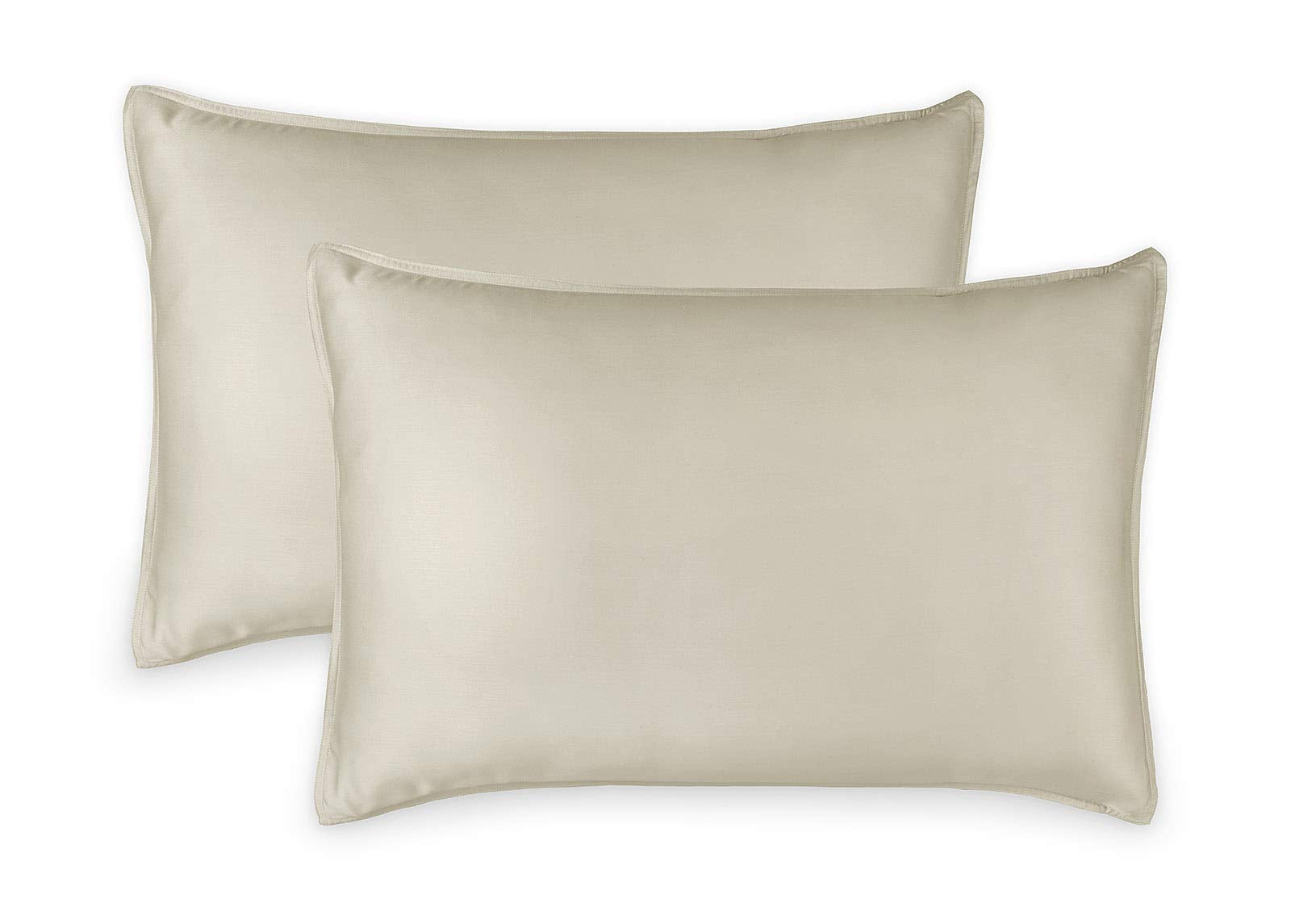 Pure Bamboo Queen Pillowcases in sand, front view showing cooling, breathable fabric.