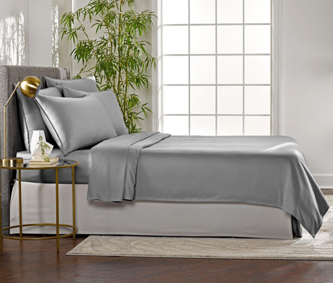 Pure Bamboo 300-thread-count sateen weave offers silky-smooth softness.