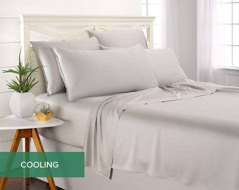 Pure Bamboo Queen Sheets cooling fabric detail indicating breathable comfort