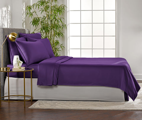 Pure Bamboo queen sheets double stitching emphasizes durability and long-lasting comfort.
