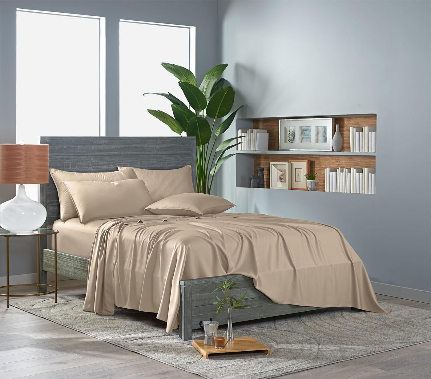 Pure Bamboo queen sheets close-up texture shows soft sateen weave and breathability.