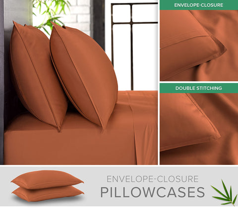 Pure Bamboo Queen Sheets fitted pocket close-up demonstrates deep 16-inch fit for thick mattresses.