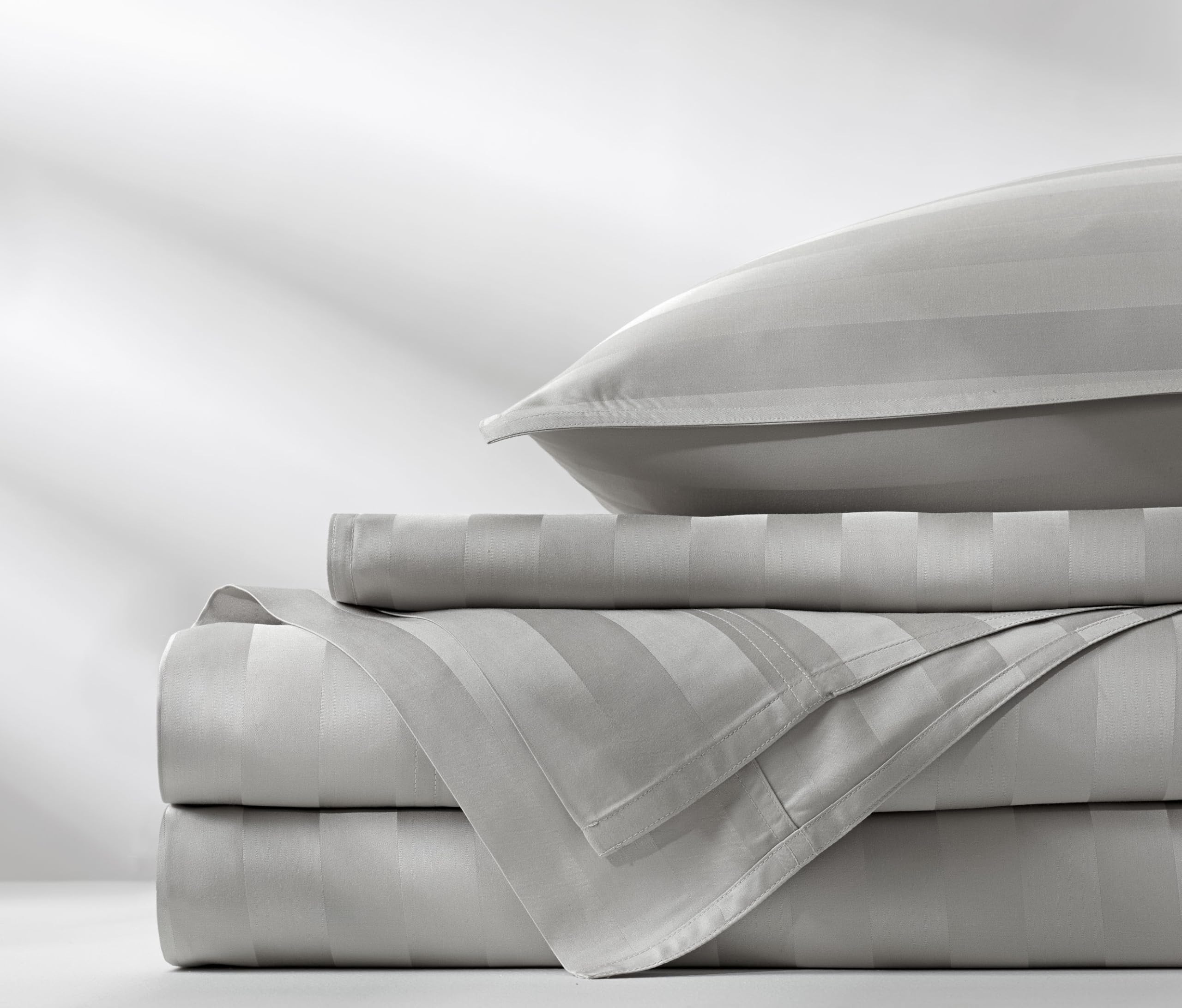 Pure Bamboo Queen Sheets fitted sheet with elastic edge secures snug fit
