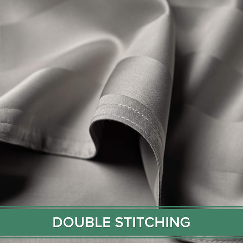 Pure Bamboo Queen Sheets flat sheet with overlapping pillowcases shows classic hotel style