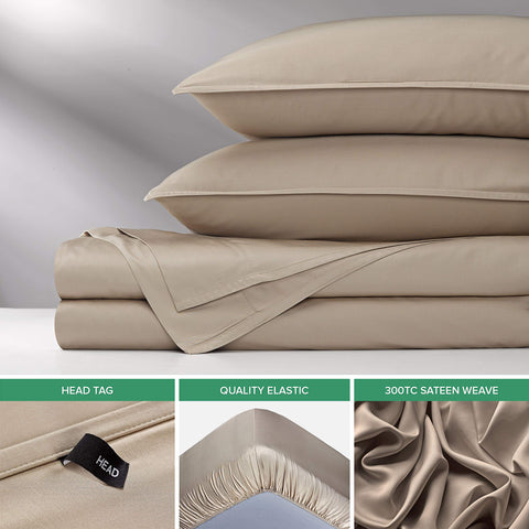 Pure Bamboo Queen Sheets overlapping closure on pillowcases ensures neat pillow fit.