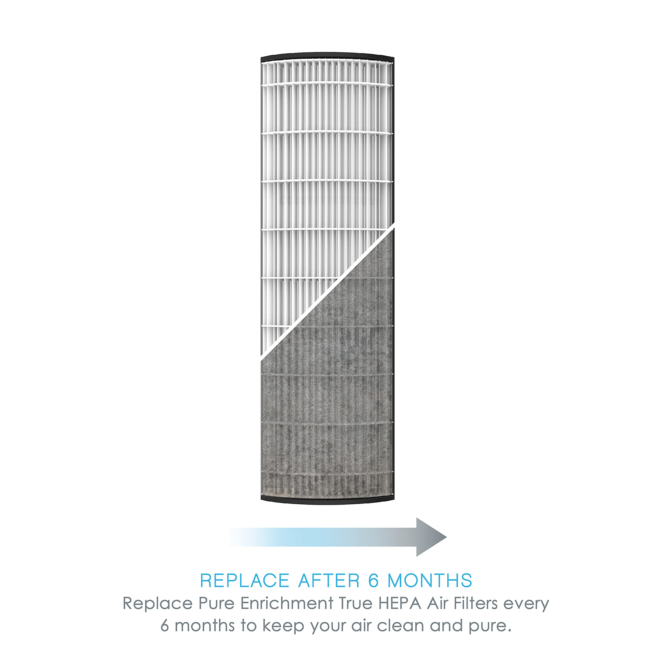 Pure Enrichment carbon-activated pre-filter closeup captures odors from daily living