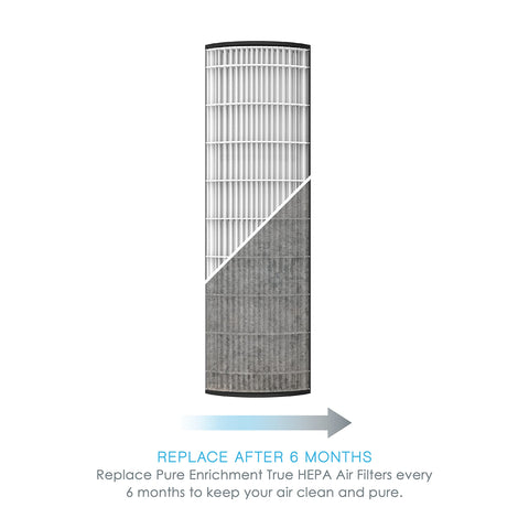 Pure Enrichment carbon-activated pre-filter closeup captures odors from daily living