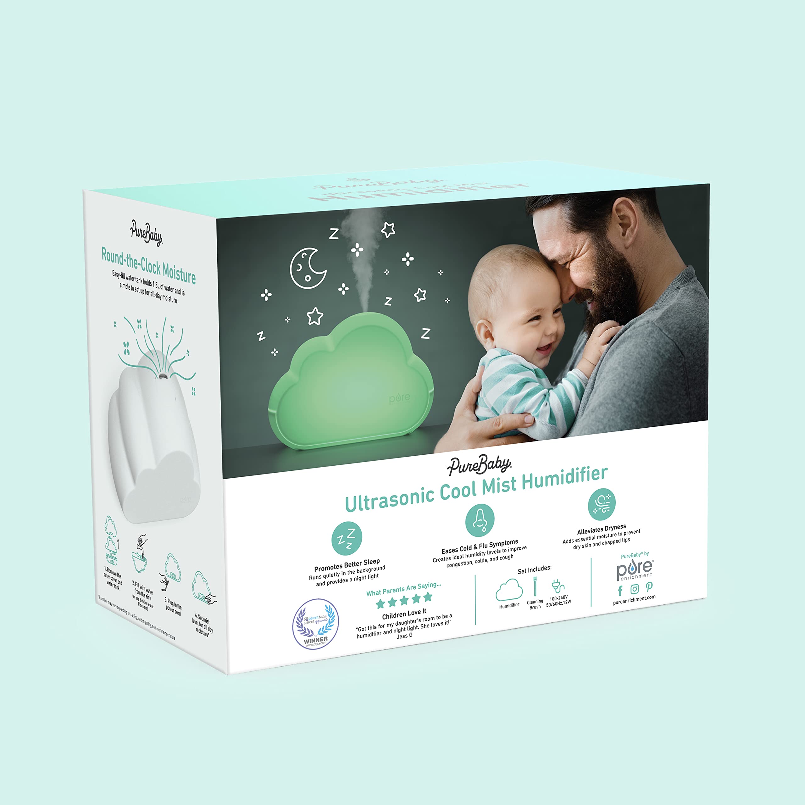 Pure Enrichment PureBaby Cloud Humidifier award-winning design for families.