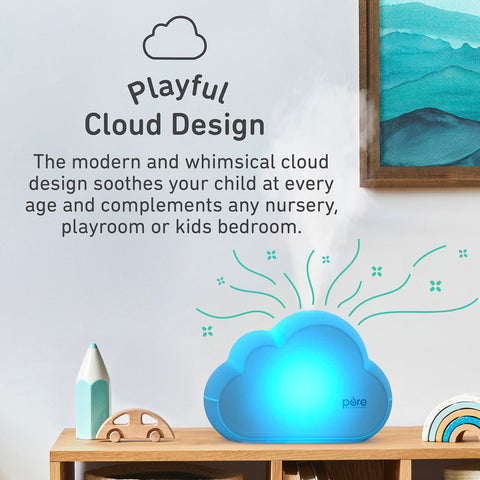 Pure Enrichment PureBaby Cloud Humidifier runs up to 24 hours quietly.