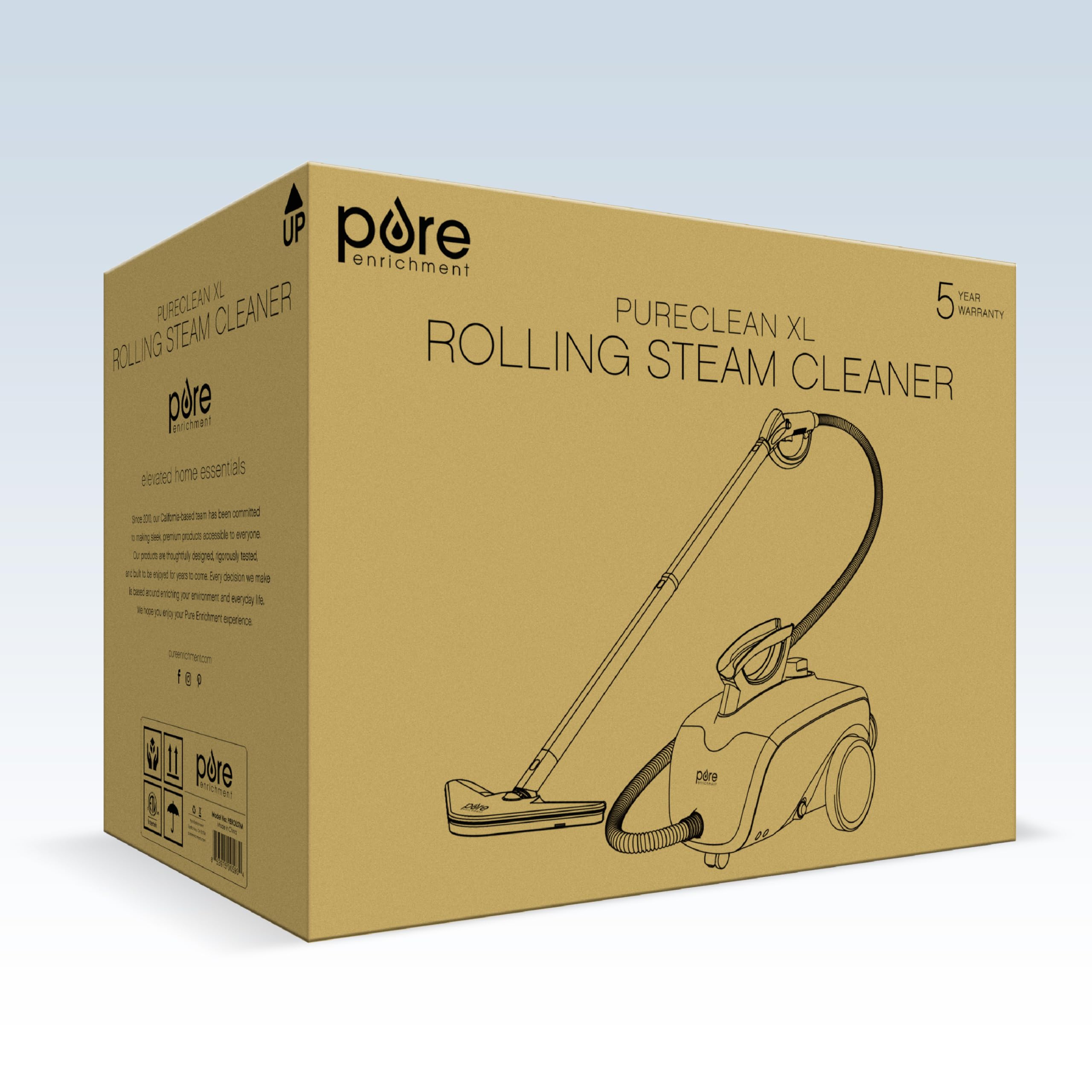 Pure Enrichment PureClean XL with wheels and long cord for easy mobility.