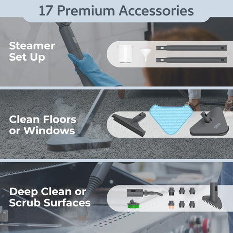 Pure Enrichment PureClean XL squeegee and brushes for windows and tiles.