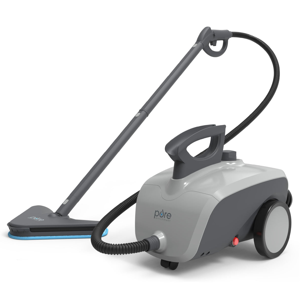 Pure Enrichment PureClean XL rolling steam cleaner for easy, chemical-free floor cleaning.