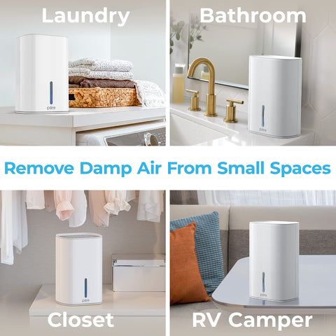 Pure Enrichment PureDry Mini in a bathroom shows quick setup and quiet operation.