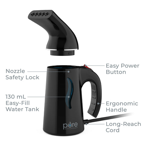 Even nozzle design of PureSteam distributes steam evenly for precise touch-ups.