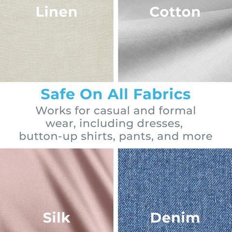 Pure Enrichment PureSteam-steamer-fabric-steaming demonstrates wrinkle removal across diverse fabrics.