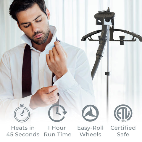 Pure Enrichment PureSteam XL heats in 45 seconds for quick wrinkle relief