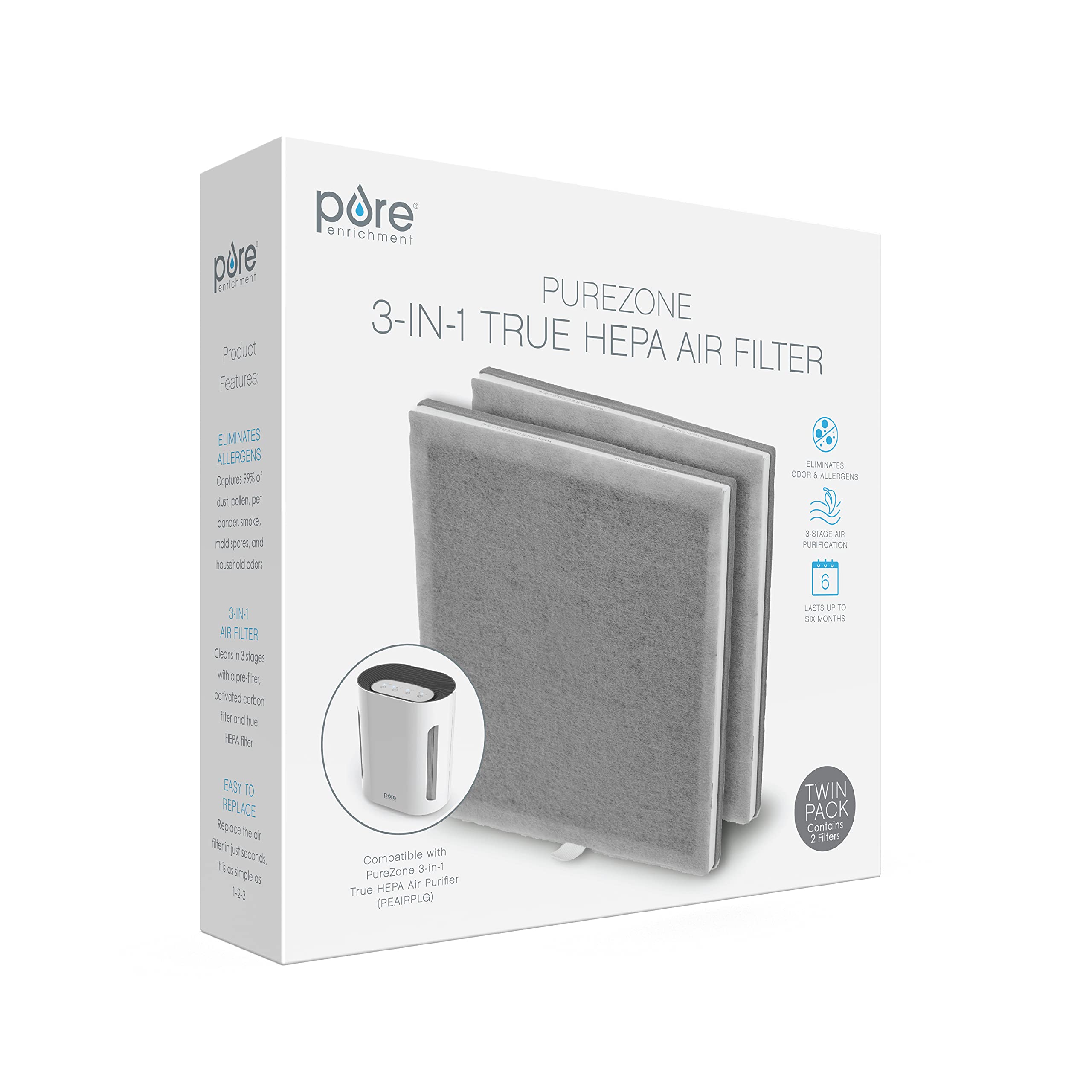 Pure Enrichment PureZone 3-in-1 filter installation step visual.
