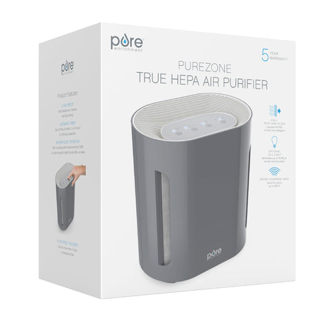 PureZone purifier packaging with quick-start guide for easy setup