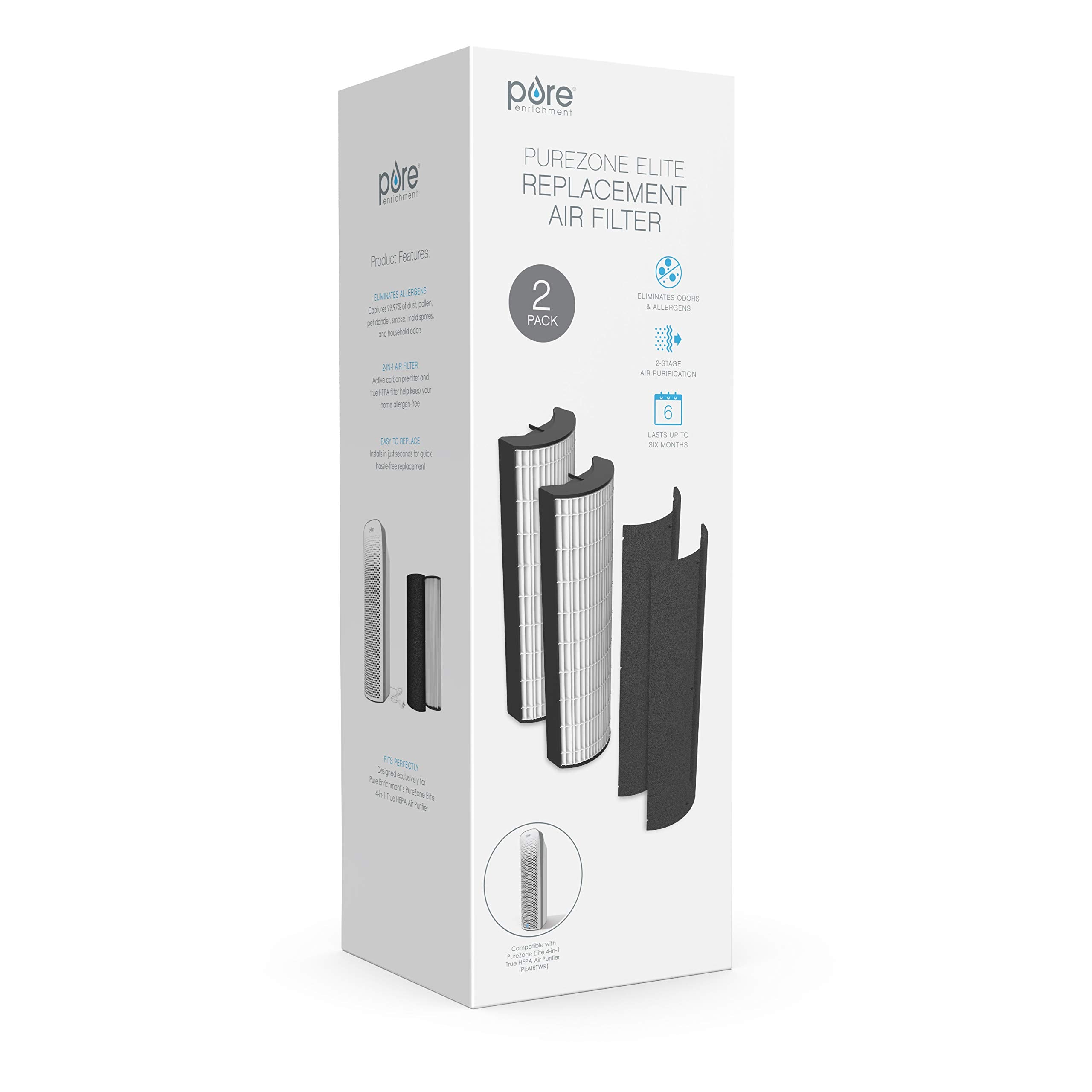 Pure Enrichment PureZone Elite 2-in-1 filter packaging illustrates compatible replacement