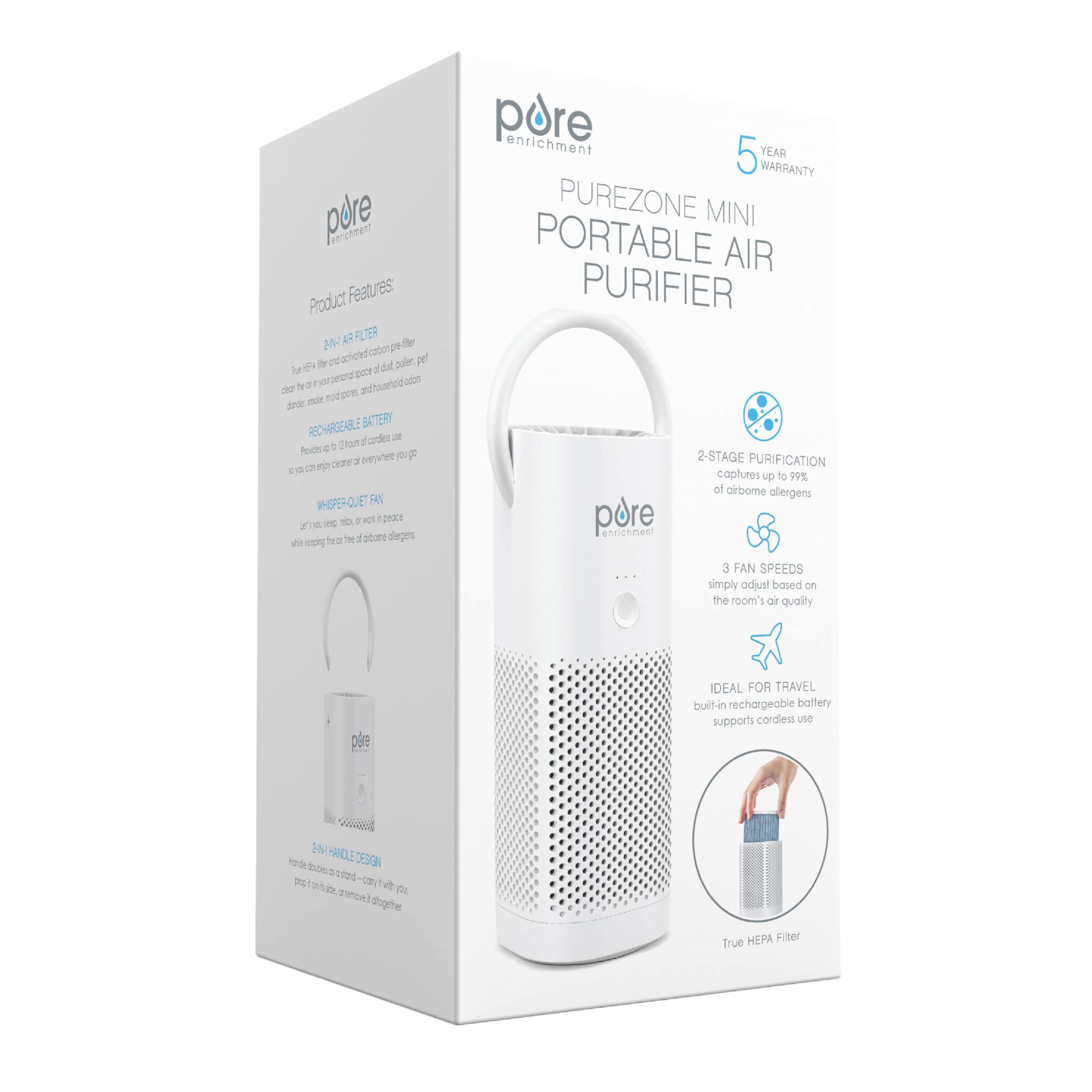 Pure Enrichment PureZone Mini backs it with a 5-year warranty for peace of mind