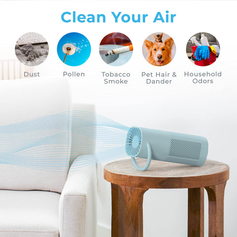 Pure Enrichment PureZone Mini battery pack illustrating cordless use
